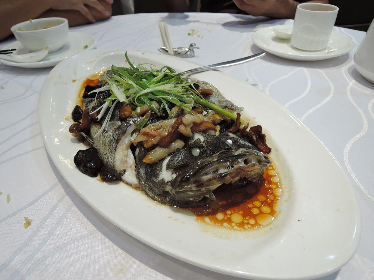 Món cá hấp với rau thơm và nước xốt